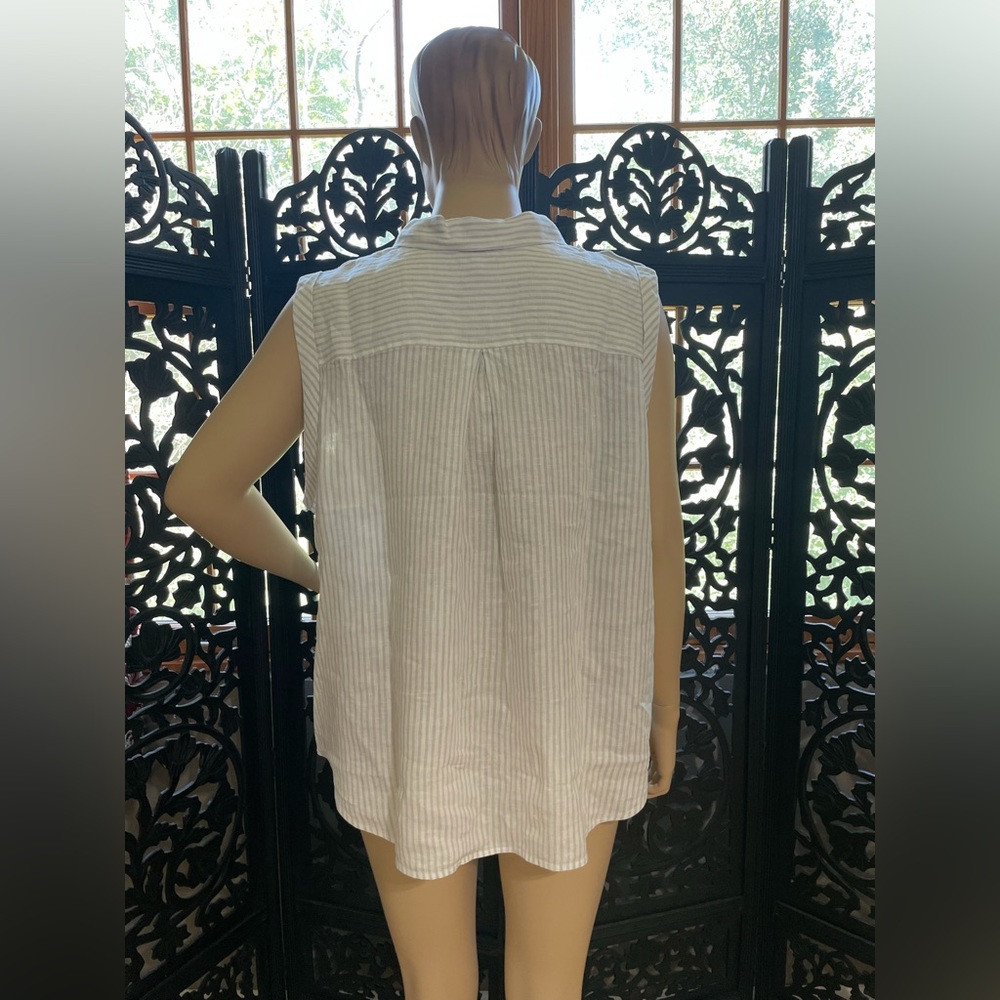 NYDJ Linen Camp Shirt NWT - Picture 2 of 8